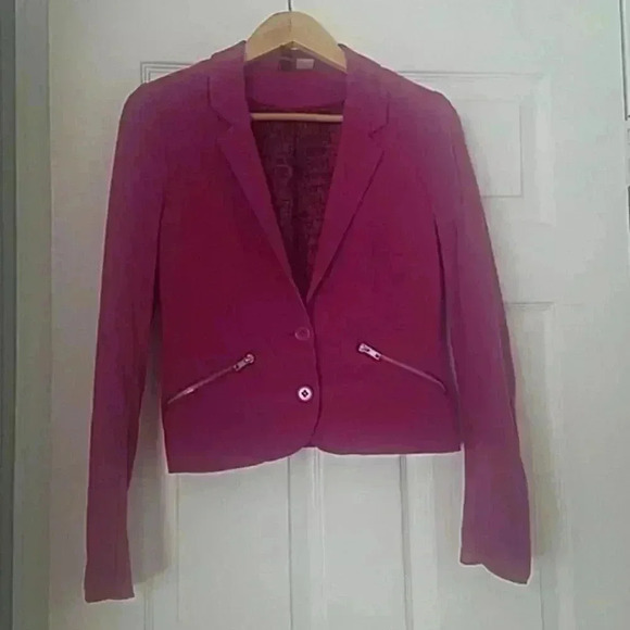 Divided Blazer with Buttons and Zipper Pockets - Picture 1 of 5